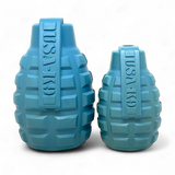 USA-K9 Grenade Durable Rubber Chew Toy, Treat Dispenser, Reward Toy, Tug Toy, and Retrieving Toy  - Steel Blue