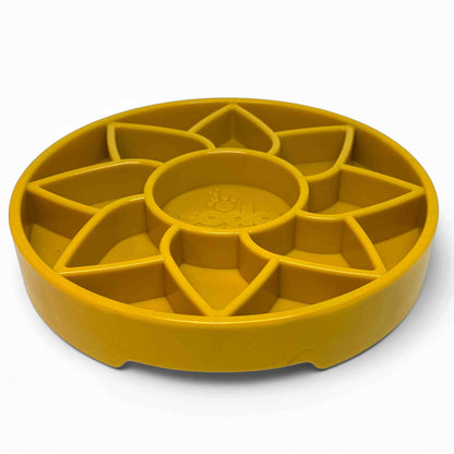 SodaPup Sunflower eTray Shallow Slow Feeder Dog Bowl Enrichment | USA Made