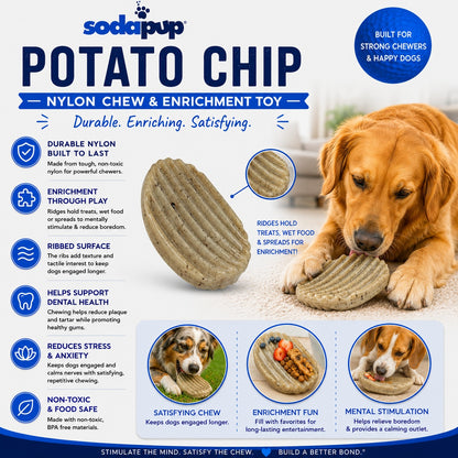SodaPup Potato Chip Nylon Chew & Enrichment Toy | 2-in-1 Aggressive Chewers