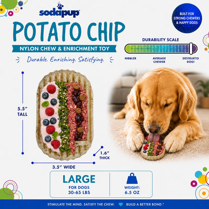 SodaPup Potato Chip Nylon Chew & Enrichment Toy | 2-in-1 Aggressive Chewers