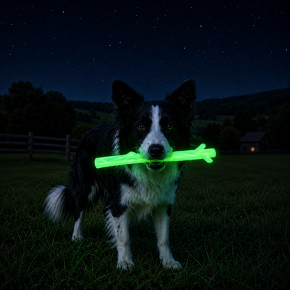 Glow in the Dark Dog Toy Bundle | Nylon Chew Stick + Rubber Retrieving Stick - SodaPup/True Dogs, LLC
