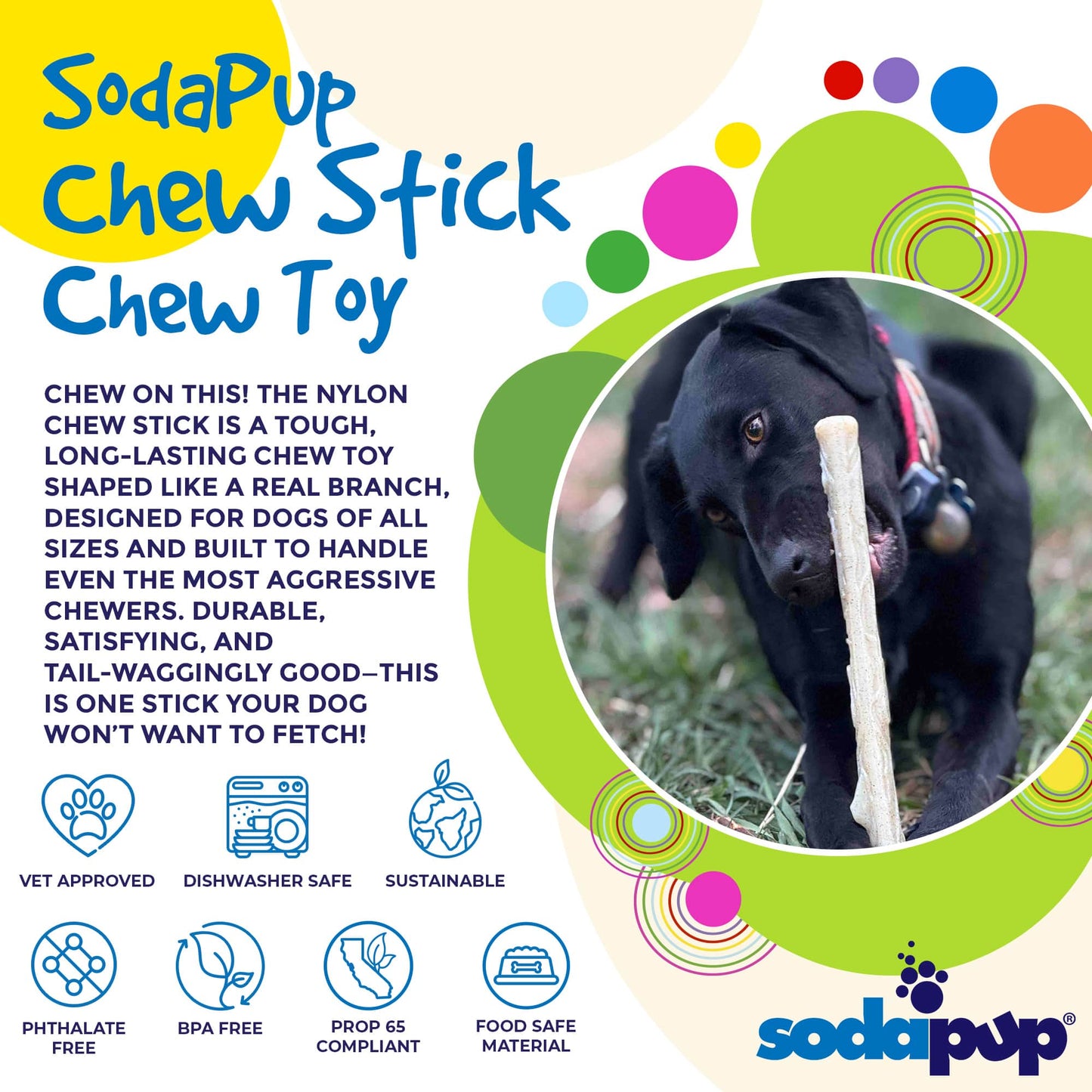 Durable Nylon Glow in the Dark Chew Stick for Power Chewers | Indestructible Dog Toy USA