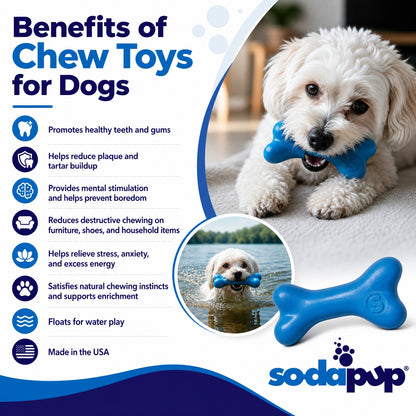 PUP-X Rubber Bone Dog Toy - Durable, Floats, Chew Toy for Large Dogs | USA - SodaPup/True Dogs, LLC