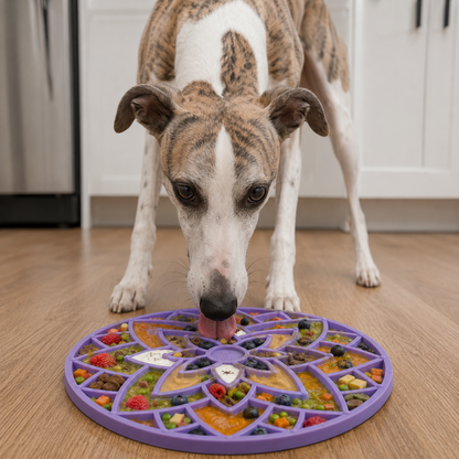 SodaPup Lotus Design emat Enrichment Lick Mat Dogs Cats Suction Cups | USA Made