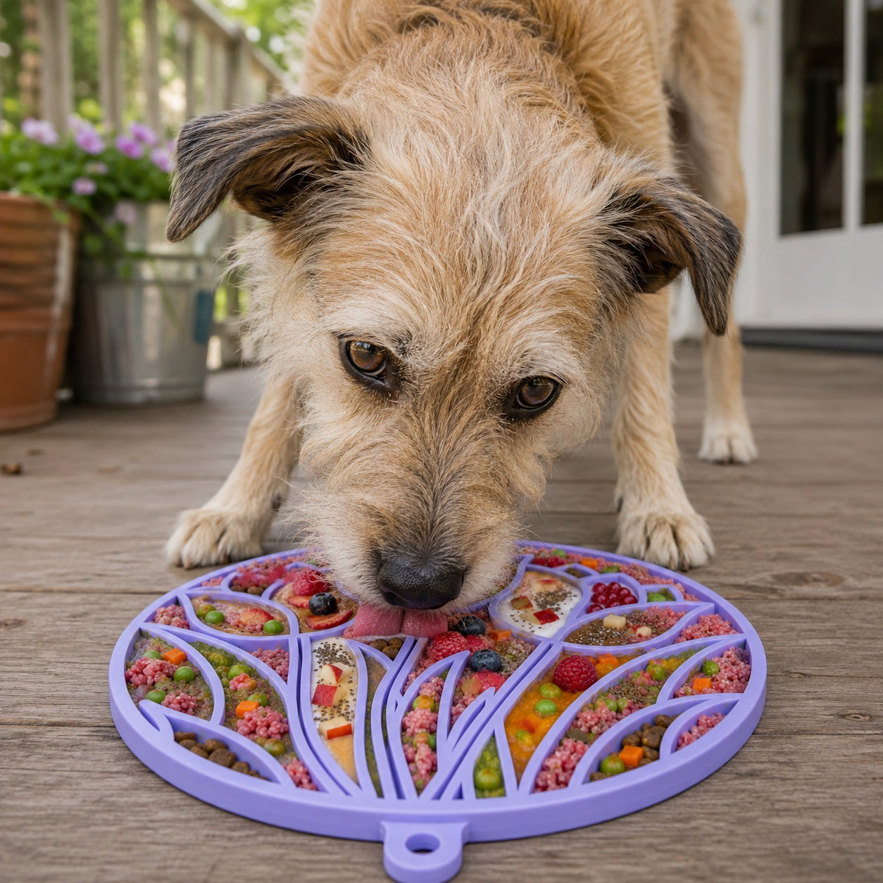SodaPup Tulip Design eMat Enrichment Lick Mat Dogs Cats Suction Cups | USA Made