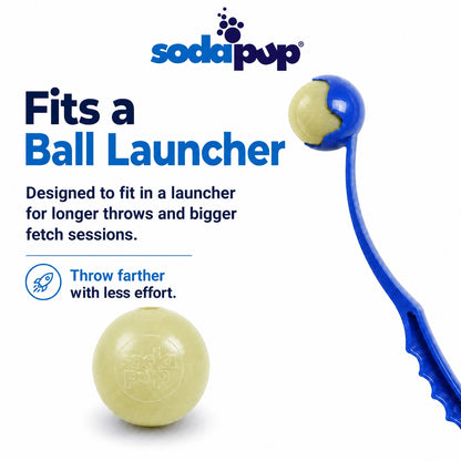 Glow in the Dark Glitter Ball 2-Pack Dog Toy | Soft PUP-X Rubber Floating Fetch Ball with Treat Dispenser | USA Made