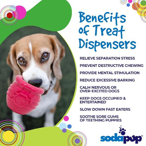 SodaPup Honey Pot Dog eCup Treat Dispenser | Durable PUP-X Rubber Enrichment Toy USA Made