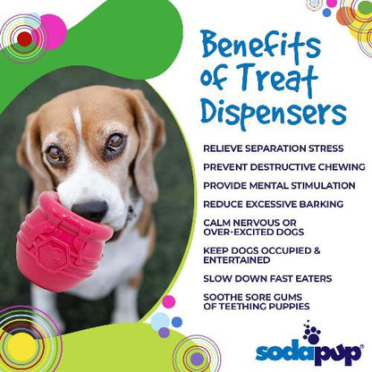 SodaPup Honey Pot Dog eCup Treat Dispenser | Durable PUP-X Rubber Enrichment Toy USA Made