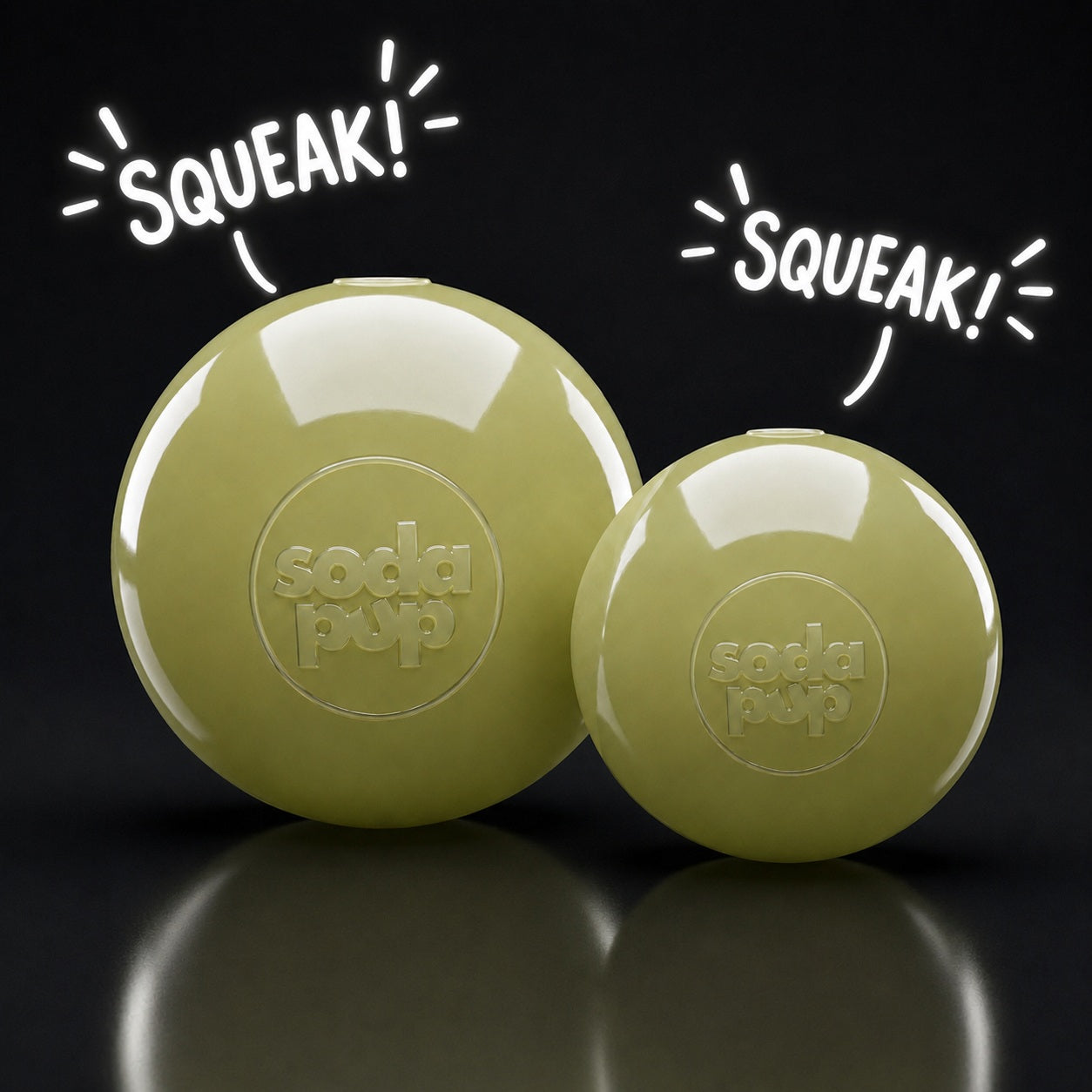 Squeak Ball - Glow in the Dark - Durable Squeaky Dog Toy, Floats, Chew Toy | USA Made