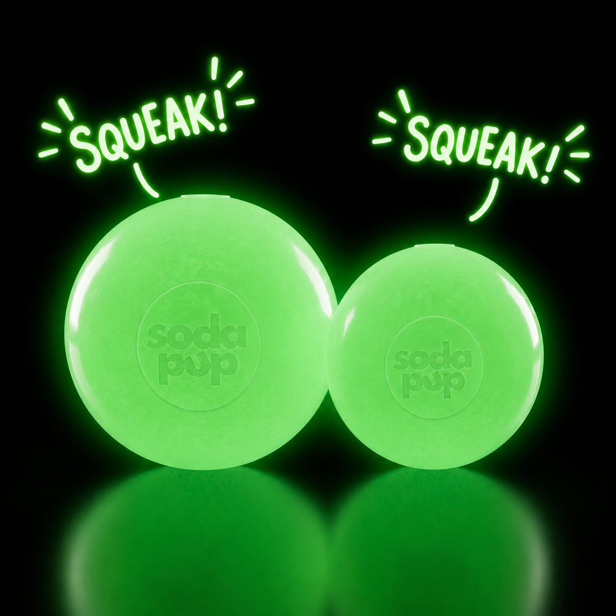 Squeak Ball - Glow in the Dark - Durable Squeaky Dog Toy, Floats, Chew Toy | USA Made