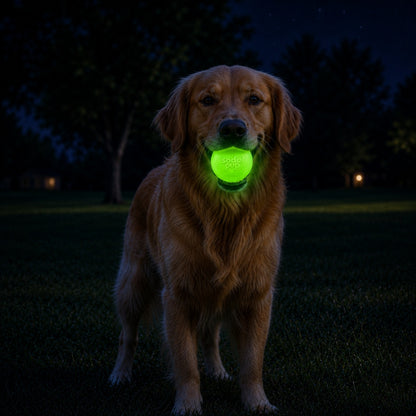 Squeak Ball - Glow in the Dark - Durable Squeaky Dog Toy, Floats, Chew Toy | USA Made