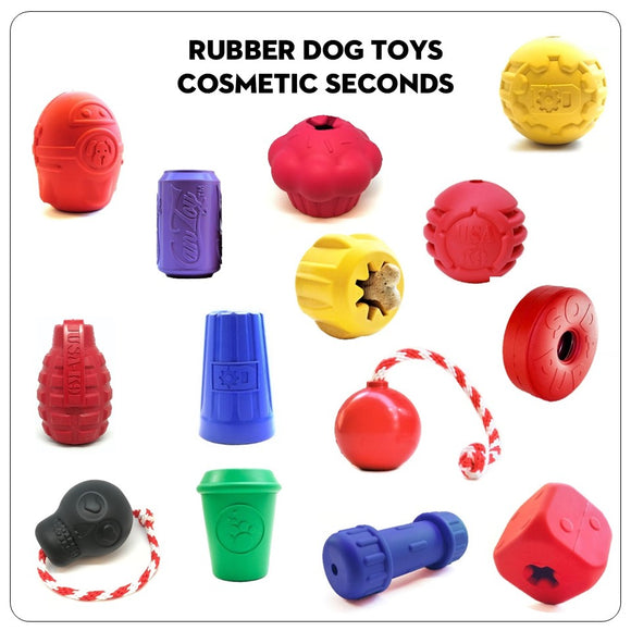 BOX OF 20 COSMETIC SECONDS - RUBBER TREAT DISPENSERS & CHEW TOYS