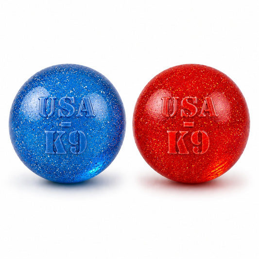 Glitter Ball 2-Pack Dog Toy | Soft Rubber Floating Fetch Ball with Treat Dispenser | USA Made