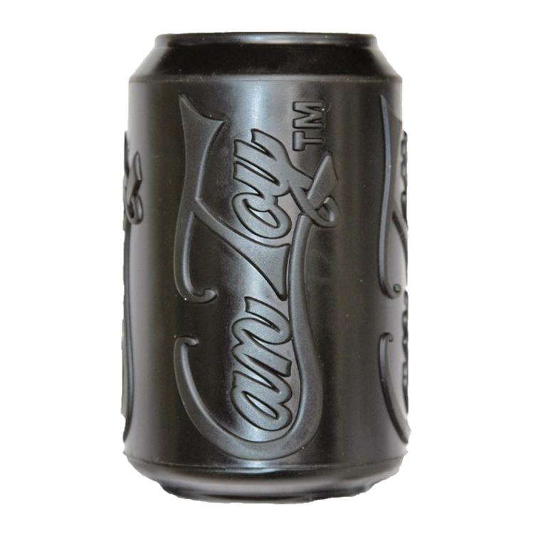 Black SodaPup Magnum Can Toy rubber treat dispenser shaped like a soda can