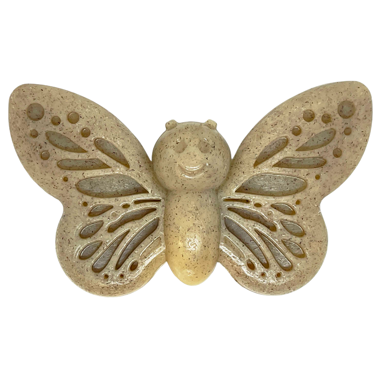 Natural beige SodaPup Butterfly nylon chew and enrichment toy