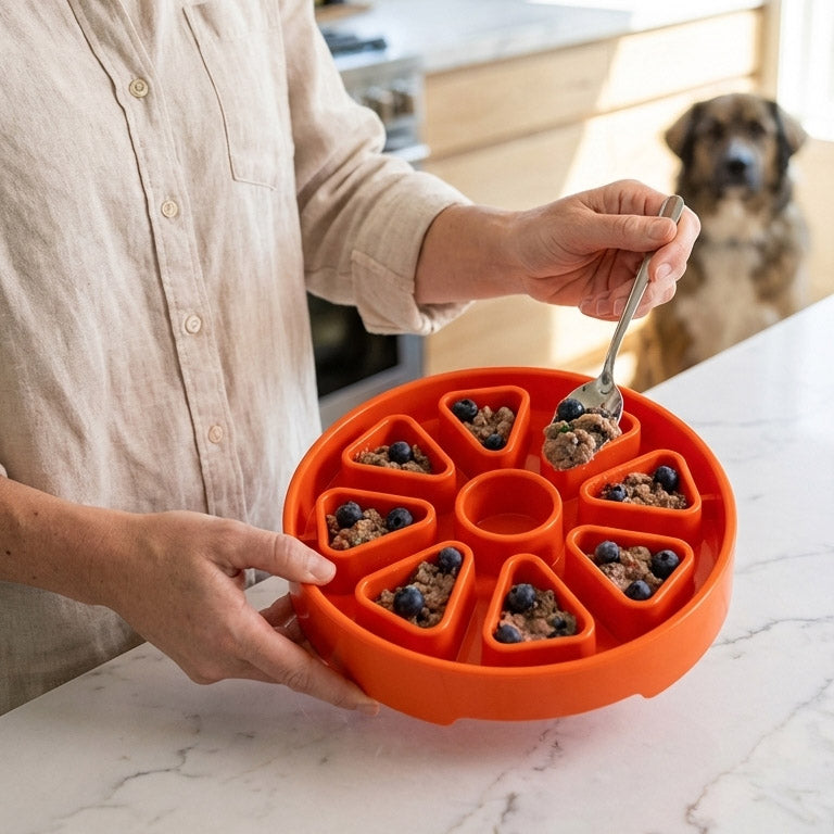SodaPup Citrus Softie eTray Shallow Slow Feeder Dog Bowl | USA Made