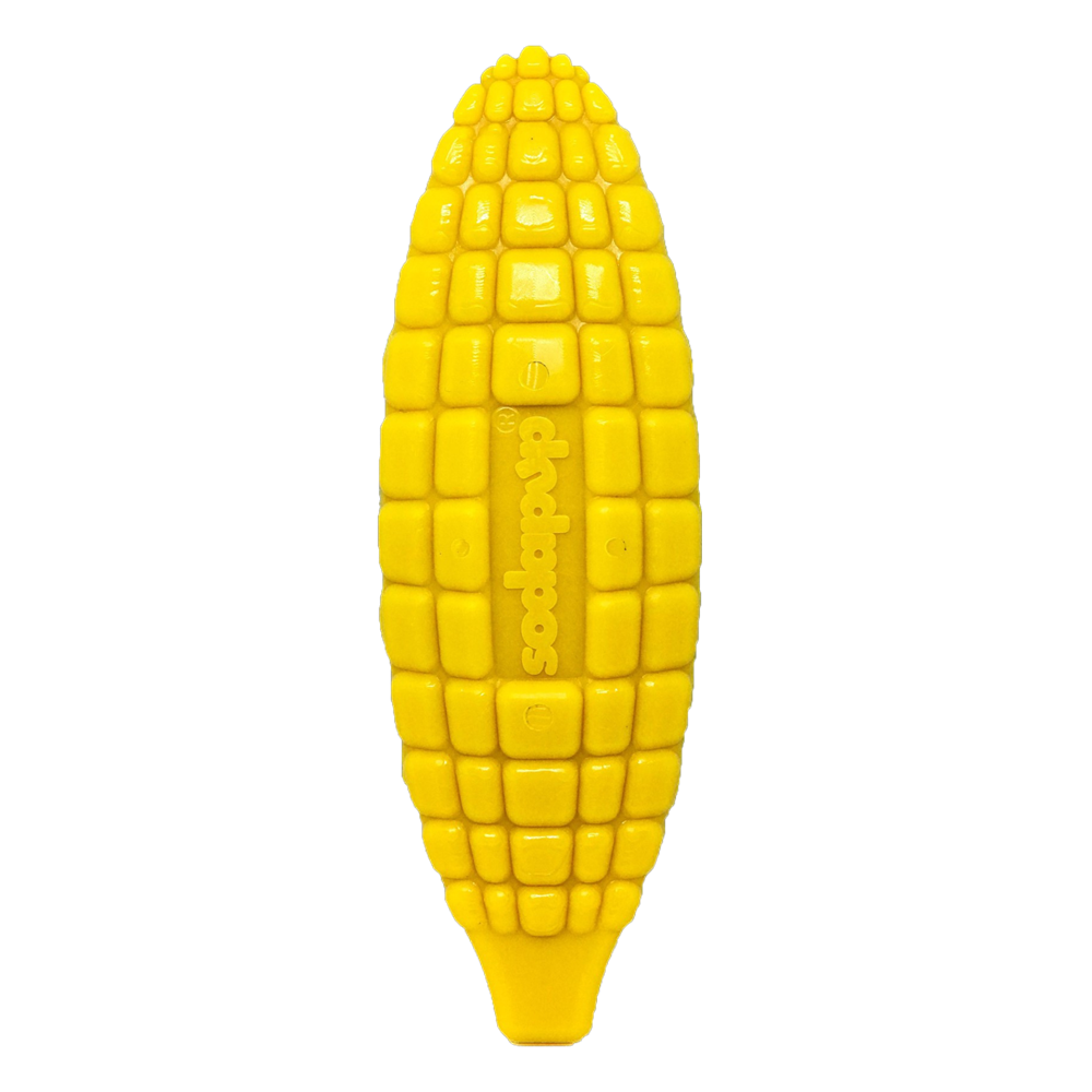 SodaPup Corn Cob Nylon Dog Toy Aggressive Chewers | USA Made Yellow
