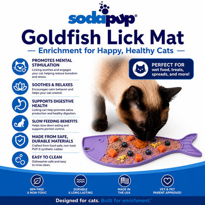 Goldfish emat - Small Enrichment Lick Mat for Cats | SodaPup
