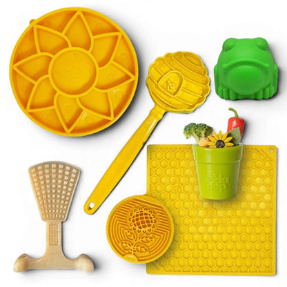 SodaPup Dog Enrichment Starter Pack 7 Premium Slow Feeder & Lick Mat Toys | USA Made