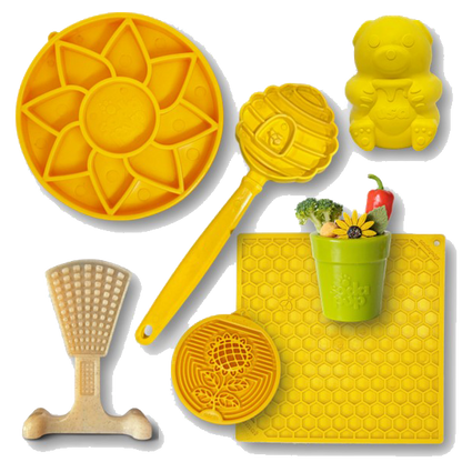 SodaPup Dog Enrichment Starter Pack 7 Premium Slow Feeder & Lick Mat Toys | USA Made