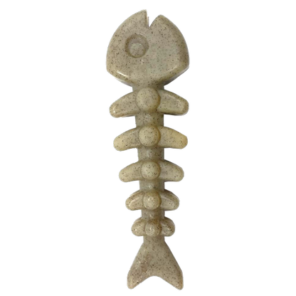 SodaPup Fish Bone Nylon Dog Toy Aggressive Chewers | USA Made Chew Brown