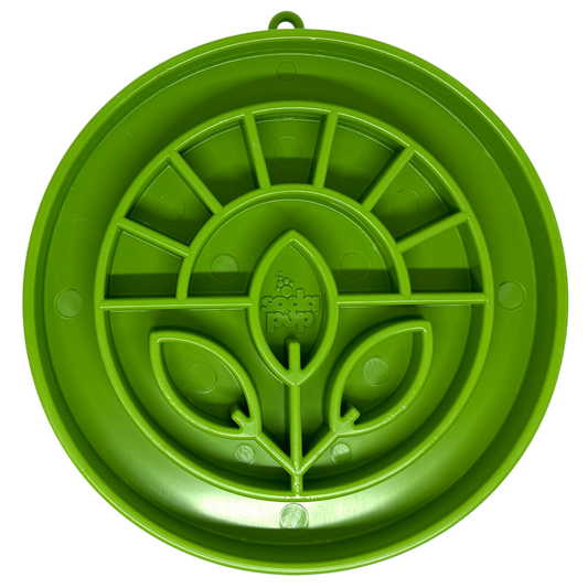 SodaPup Garden Design eTray Shallow Slow Feeder Dog Bowl Enrichment | USA Light Green