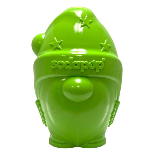 SodaPup Gnome Rubber Dog Chew Toy Heavy Chewers | Floating Treat Dispenser USA Made