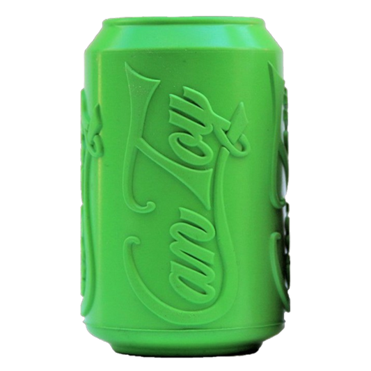 SodaPup Can Toy Rubber Dog Chew Average Chewers | Treat Dispenser USA Made Large Lemon Lime Green