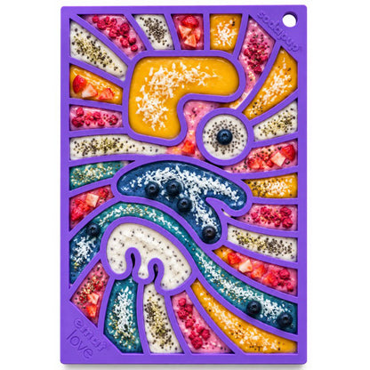 Groovy Love eMat - Small Enrichment Lick Mat| Retro Peace & Love Design | SodaPup - SodaPup/True Dogs, LLC