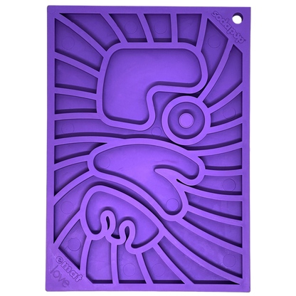 SodaPup Groovy Love eMat Small Enrichment Lick Mat| Retro Peace & Design |