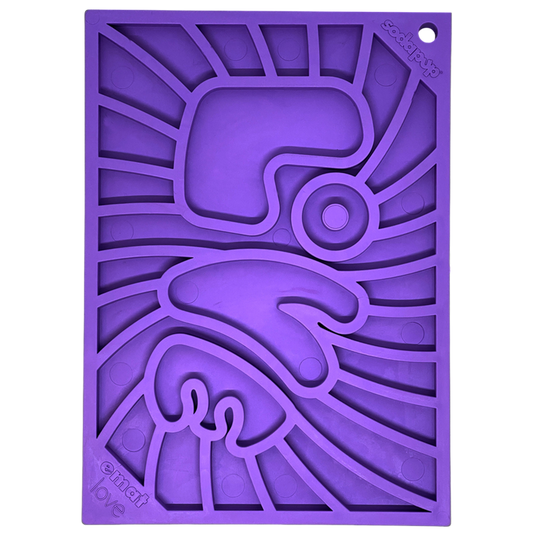 SodaPup Groovy Love eMat Small Enrichment Lick Mat| Retro Peace & Design |