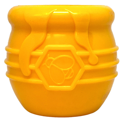 SodaPup Honey Pot Dog eCup Treat Dispenser | Durable PUP-X Rubber Enrichment Toy USA Made XL Yellow