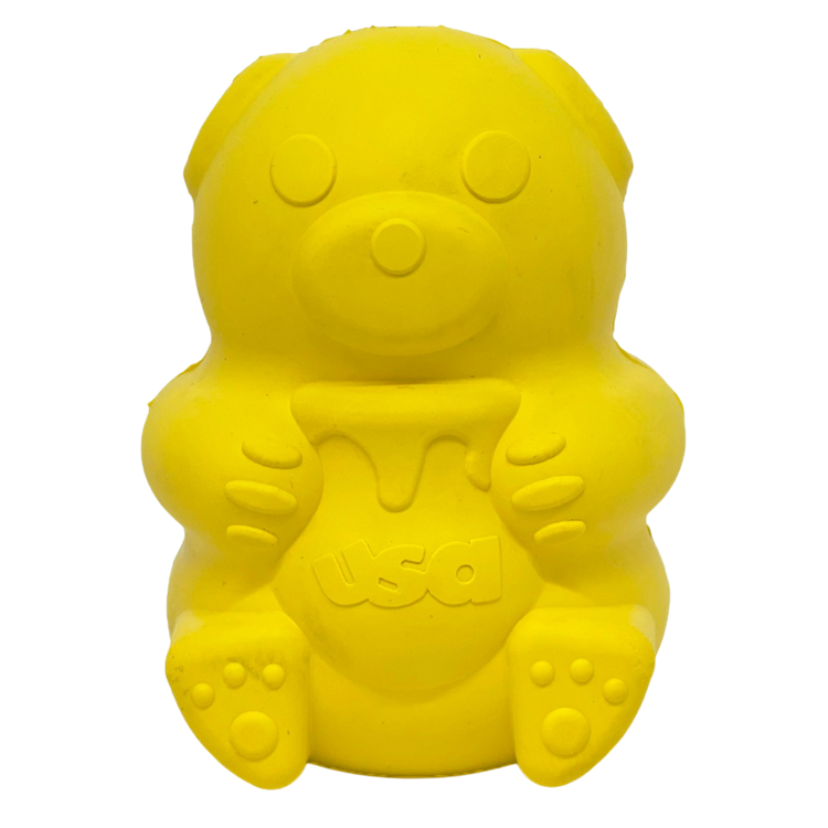 SodaPup Honey Bear eDispenser Durable Rubber Treat Dispenser Dogs | USA Made Honeybear large