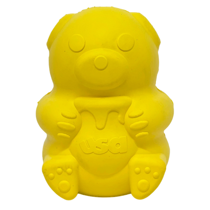 SodaPup Honey Bear eDispenser Durable Rubber Treat Dispenser Dogs | USA Made Honeybear large