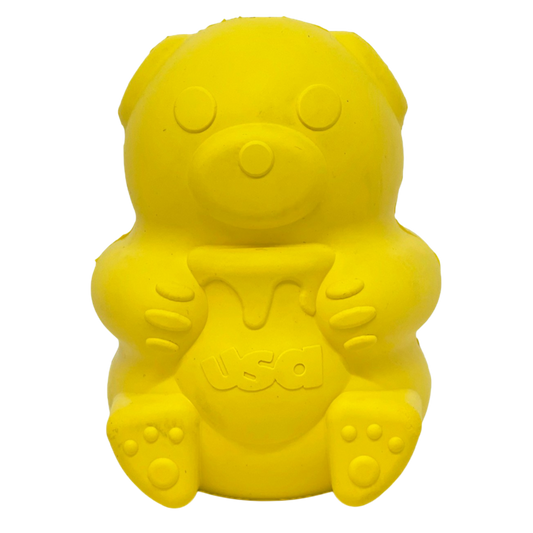 SodaPup Honey Bear eDispenser Durable Rubber Treat Dispenser Dogs | USA Made Honeybear large