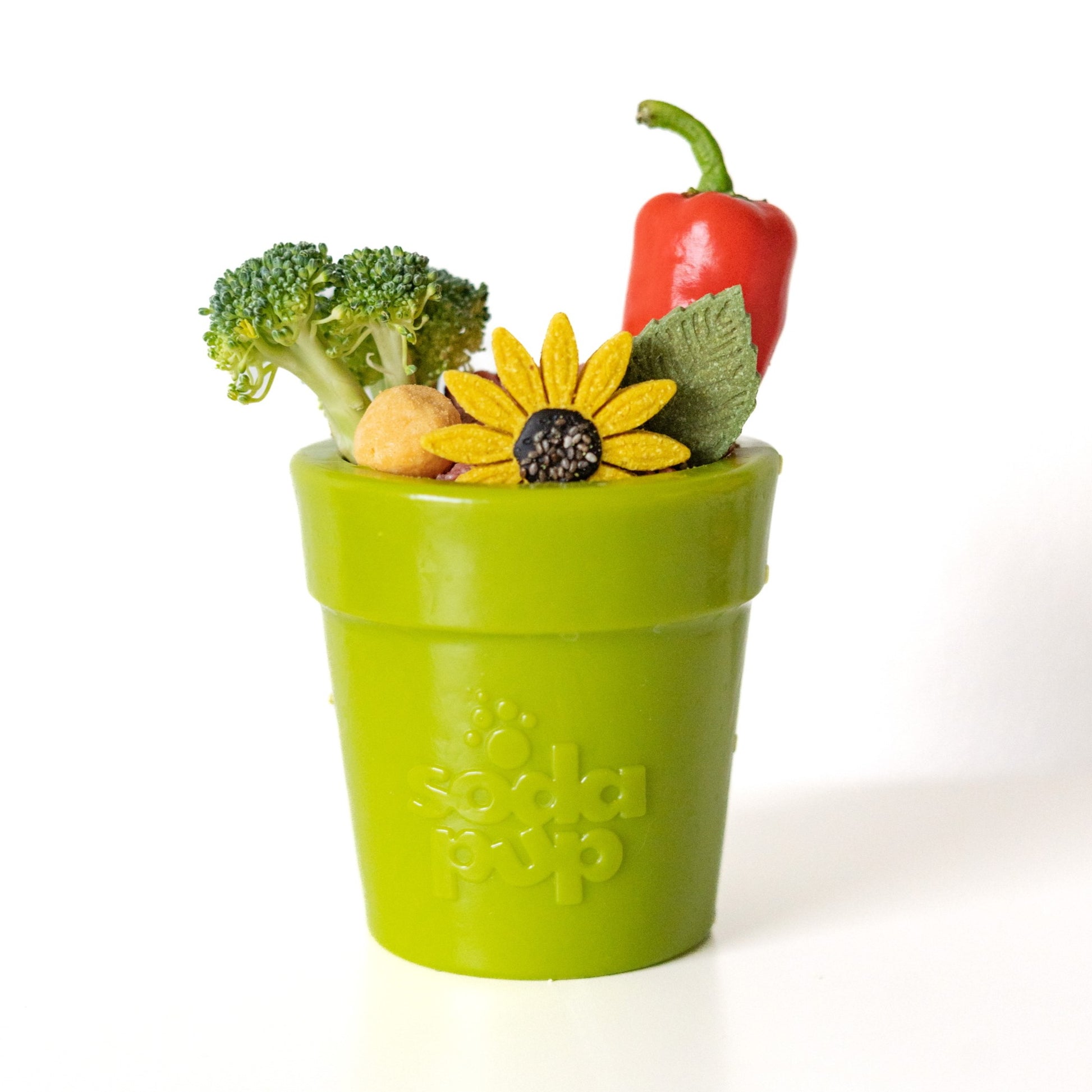 SodaPup Large Flower Pot eCup Dog Treat Dispenser | Durable USA-Made Enrichment Toy