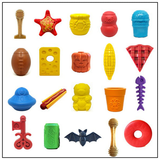 SodaPup Bulk Rubber & Nylon Dog Chew Toys Treat Dispensers Daycares | 20-Pack Cosmetic Seconds -Made USA