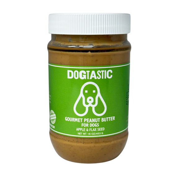 Dogtastic Gourmet Peanut Butter for Dogs - Apple & Flax Flavor