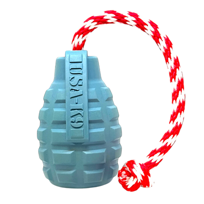 USA-K9 Grenade Shaped Rubber Dog Toy - Chew, Treat Dispenser & Tug Toy | USA - SodaPup/True Dogs, LLC