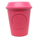 Coffee Cup Durable Rubber Chew Toy and Treat Dispenser - pink