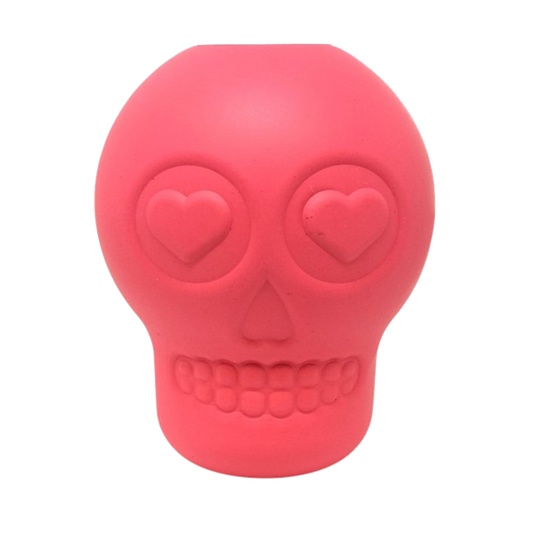 SodaPup Sugar Skull Dog Chew Toy & Treat Dispenser USA Made | LARGE PINK
