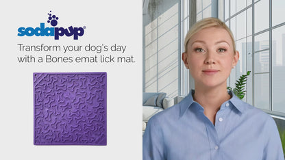 Bones eMat - Enrichment Lick Mat for Dogs and Cats | eMat Enrichment Toy for Anxiety Relief | SodaPup
