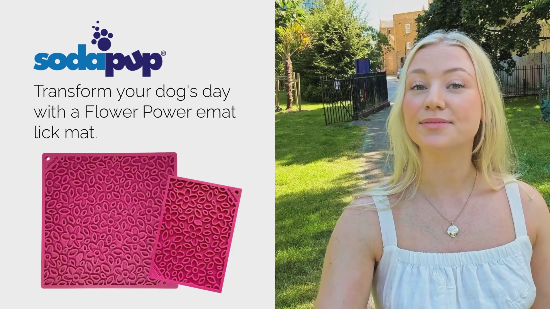 Flower Power Dog Lick Mat | Retro eMat Enrichment Toy | SodaPup