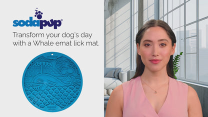 Whale eMat - Enrichment Lick Mat for Dogs and Cats - with Suction Cups | Whale Design | USA Made