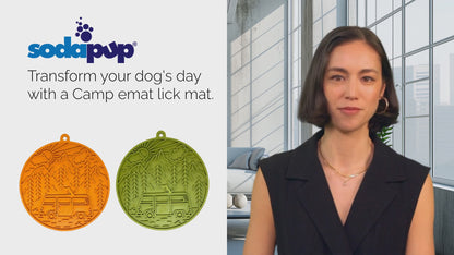 Camp eMat - Enrichment Lick Mat For Dogs and Cats - with Suction Cups | Retro Van Design | USA Made