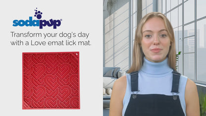 Love eMat - Enrichment Lick Mat for Dogs and Cats| Heart Design | SodaPup