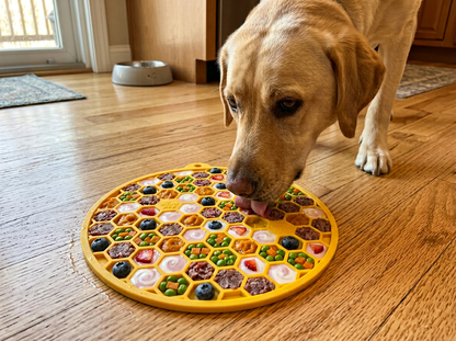 SodaPup Honeycomb Design emat Enrichment Lick Mat Dogs Cats Suction Cups | USA Made