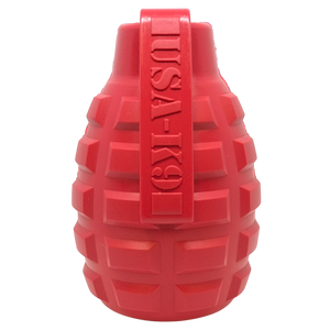 USA-K9 Grenade eDispenser Durable Rubber Chew Toy & Treat Dispenser - red - SodaPup/True Dogs, LLC
