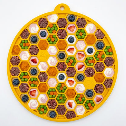SodaPup Honeycomb Design emat Enrichment Lick Mat Dogs Cats Suction Cups | USA Made