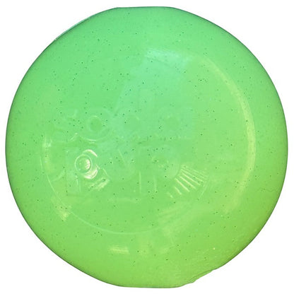 SodaPup Green Glitter Ball 2-Pack Dog Toy | Soft PUP-X Rubber Floating Fetch Treat Dispenser USA Made